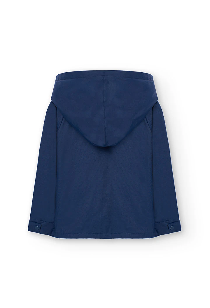 Parka base in tessuto tecnico per bambina in blu navy