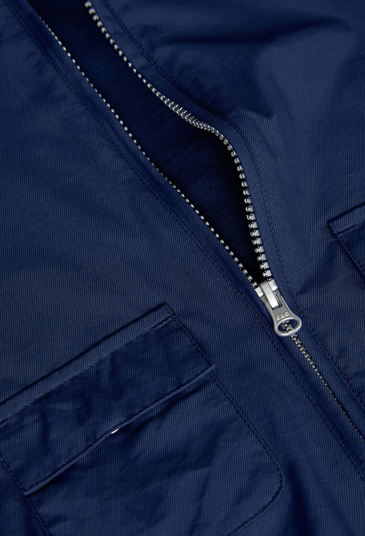 Parka base in tessuto tecnico per bambina in blu navy