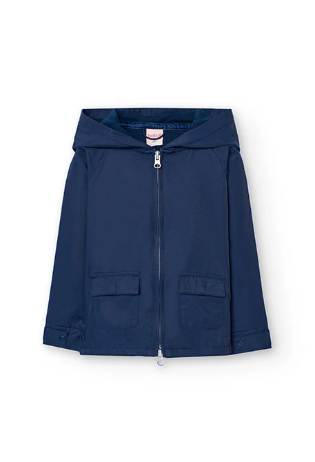 Basic-Parka aus Funktionsgewebe für Mädchen in Marineblau