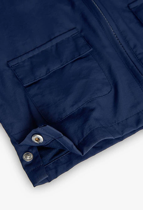 Basic-Parka aus Funktionsgewebe für Mädchen in Marineblau