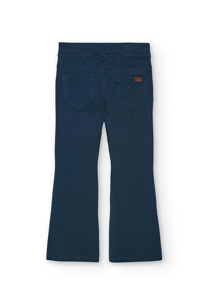 Pantalón niña de punto azul