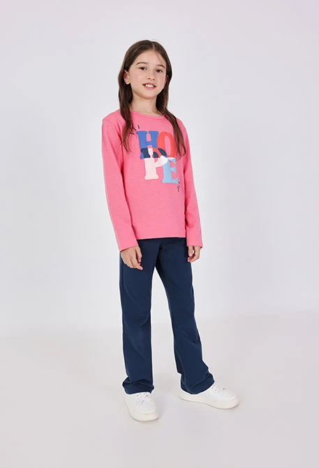 Pantalon tricoté bleu pour fille