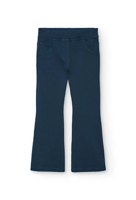 Pantalon tricoté bleu pour fille