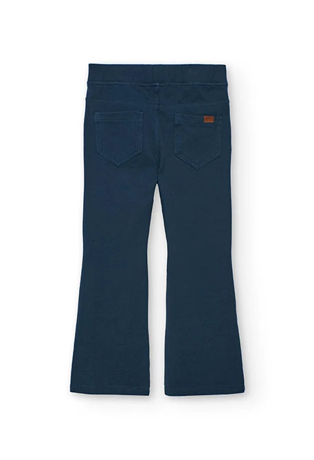 Pantalon tricoté bleu pour fille