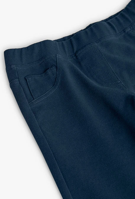 Pantalon tricoté bleu pour fille