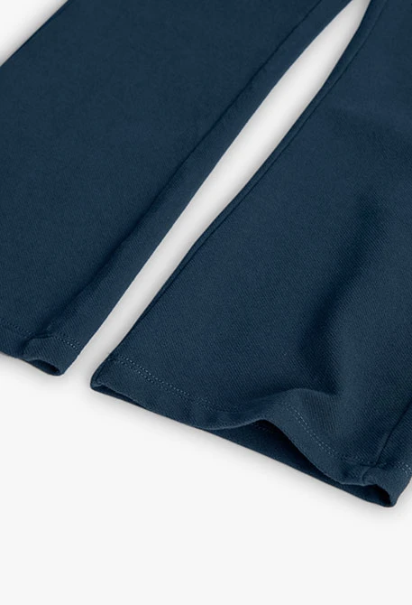 Pantalon tricoté bleu pour fille