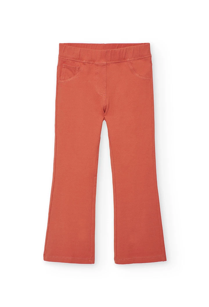 Orange knitted trousers for girl