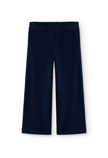 Pantalón niña de pana azul