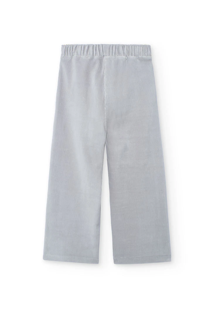 Mädchenhose aus grauem Cordstoff