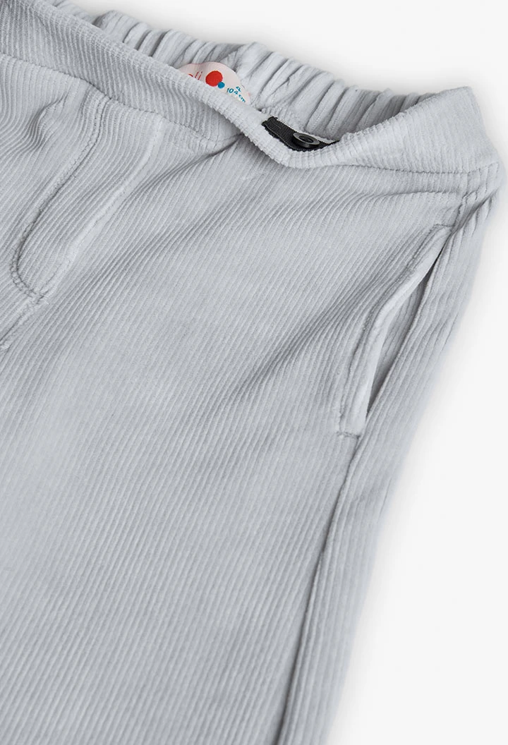 Mädchenhose aus grauem Cordstoff