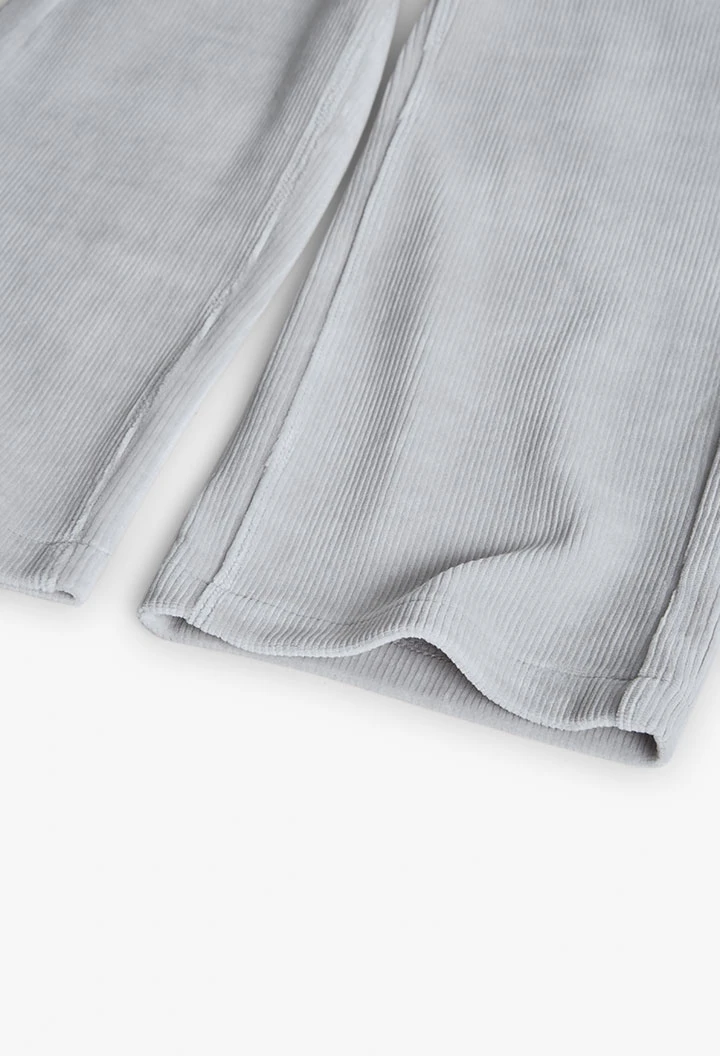 Mädchenhose aus grauem Cordstoff