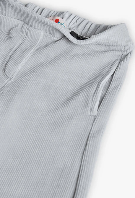 Mädchenhose aus grauem Cordstoff