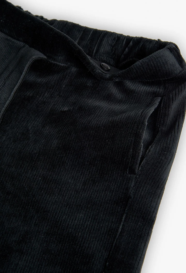 Black corduroy trousers for girl