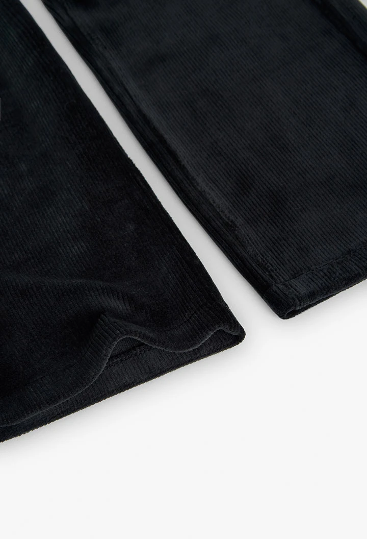Black corduroy trousers for girl