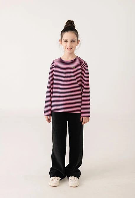 Pantalon en velours côtelé noir pour fille