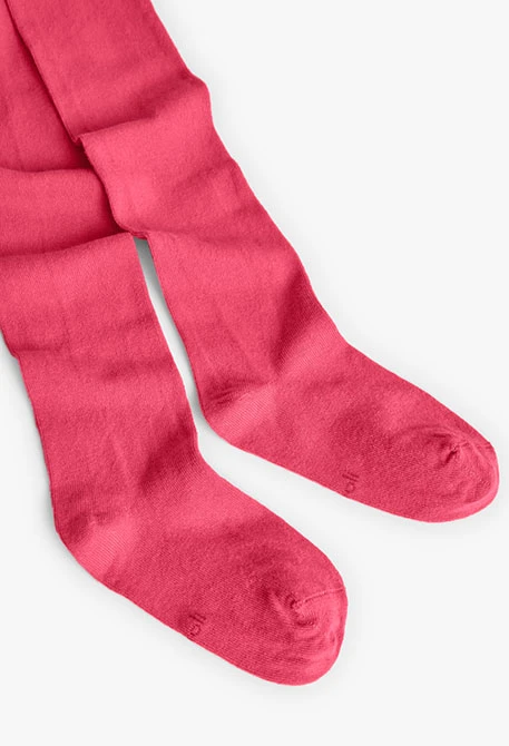 Collants de malha em rosa morango