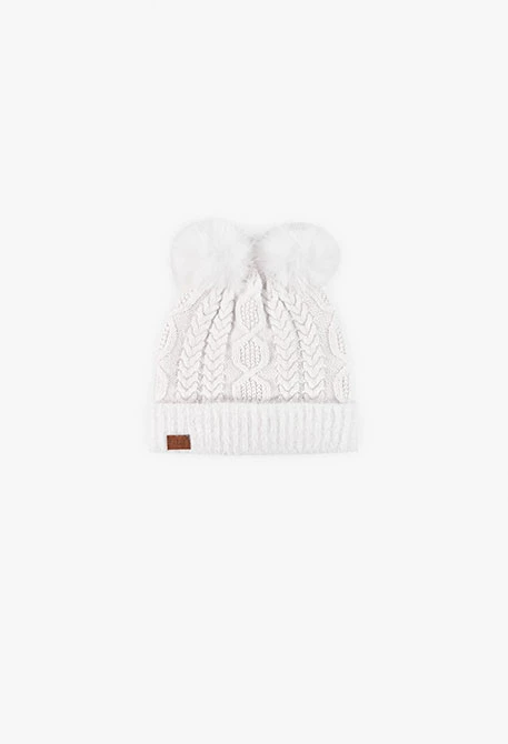 Gorro blanco con pompón