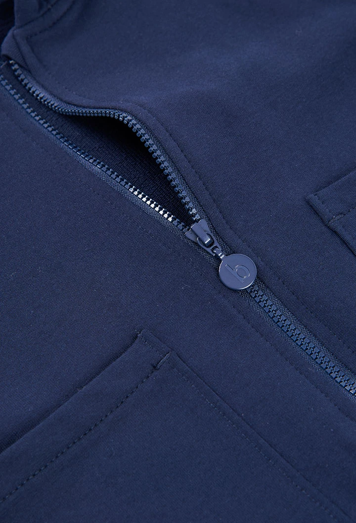 Mädchenjacke mit Kapuze in Marineblau