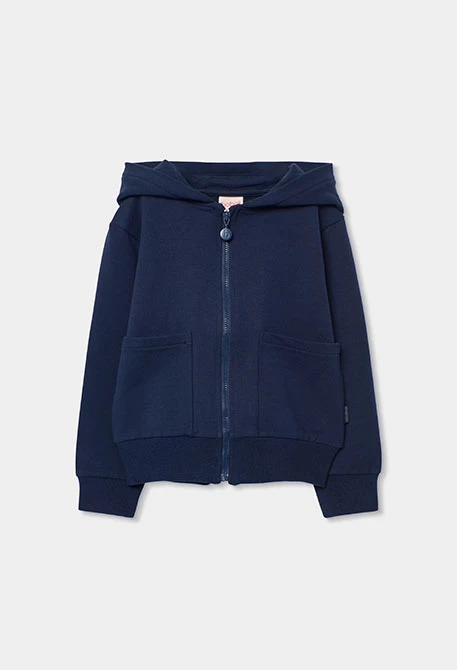 Veste fille capuche bleu marine