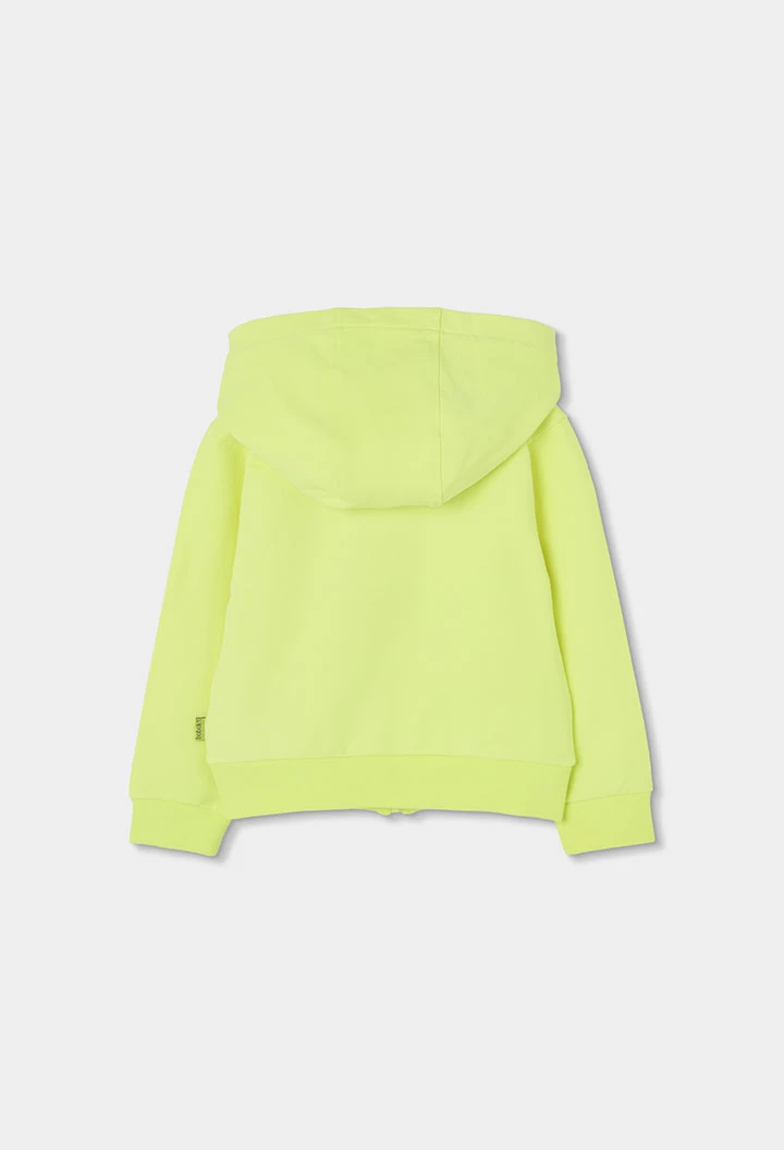 Mädchenjacke mit Kapuze in Neongrün