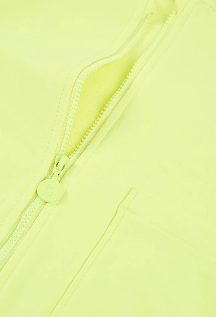 Veste fille à capuche en vert fluo