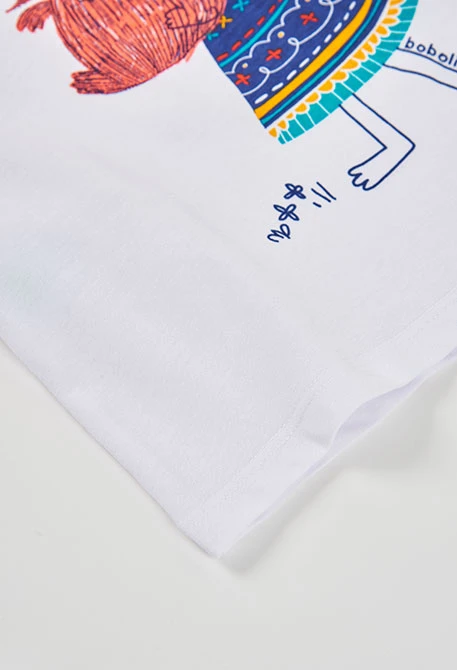 Samarreta nena cotó estampada blanca