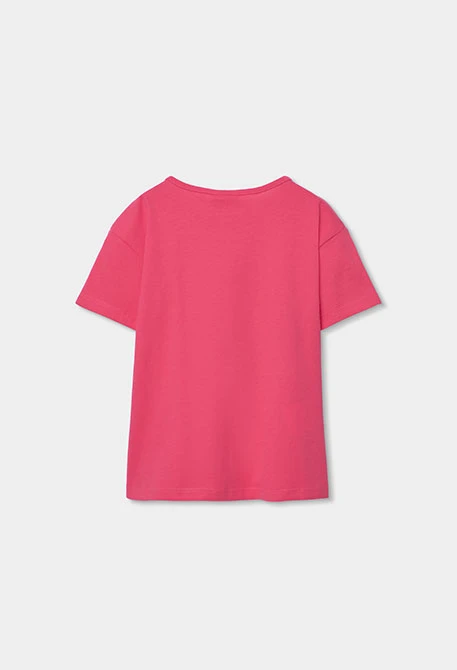 Maglietta bambina cotone rosso con stampa