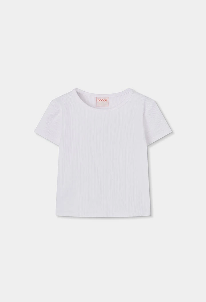 Camiseta niña algodón en blanco