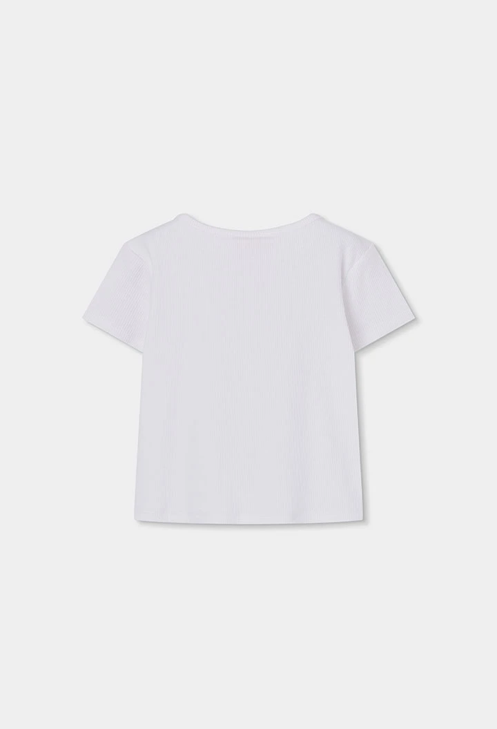Camiseta niña algodón en blanco