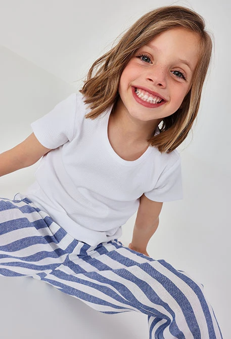 Mädchen T-Shirt aus Baumwolle in Weiß