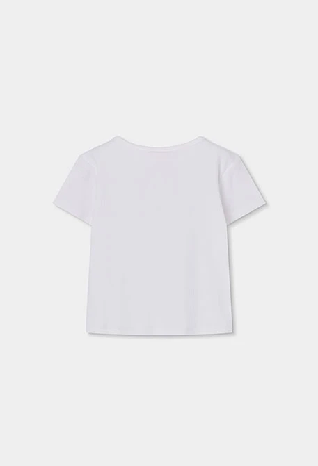 T-shirt menina algodão em branco