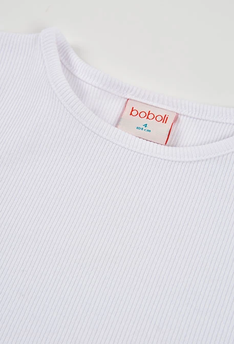 Mädchen T-Shirt aus Baumwolle in Weiß