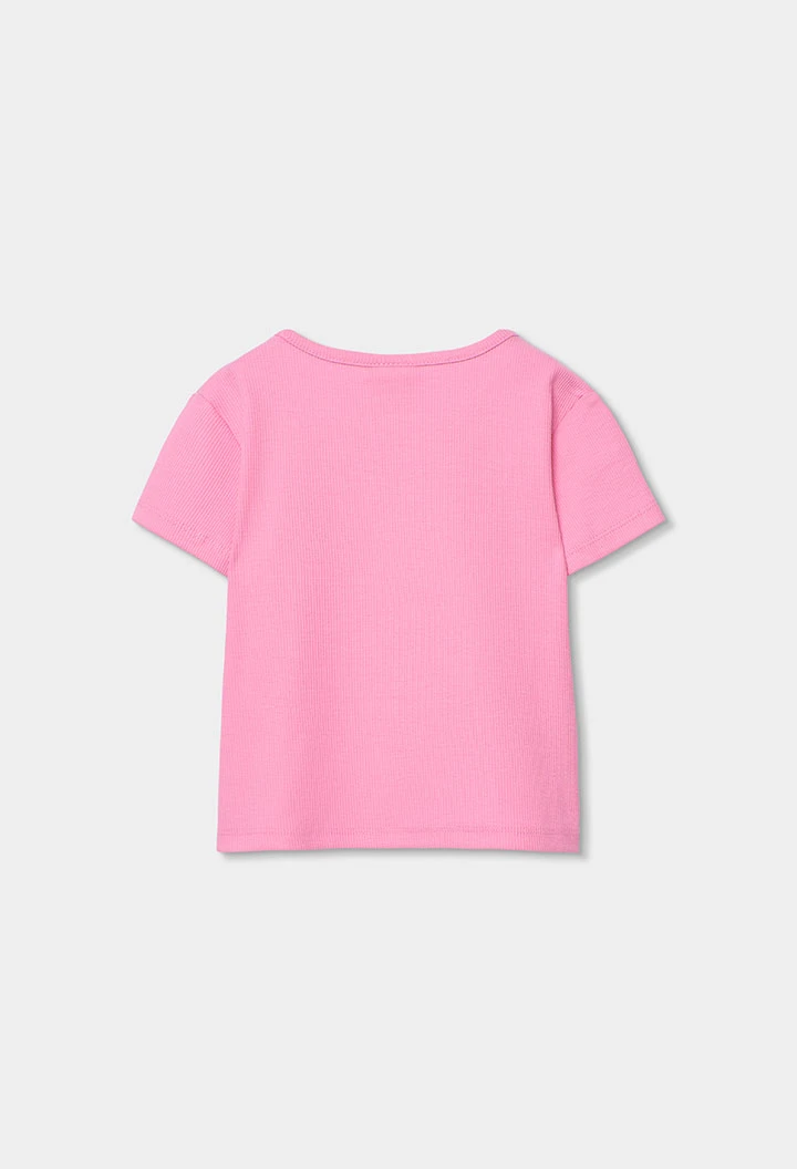 Camiseta niña algodón color rosa