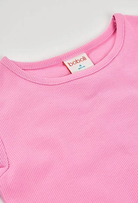Camisola menina algodão cor-de-rosa