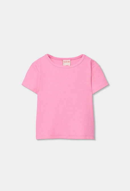 Camisola menina algodão cor-de-rosa