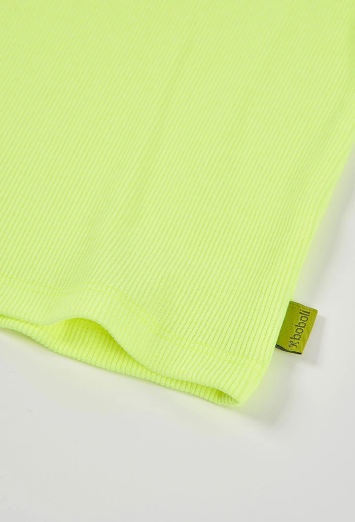 Maglietta bambina cotone verde fluorescente