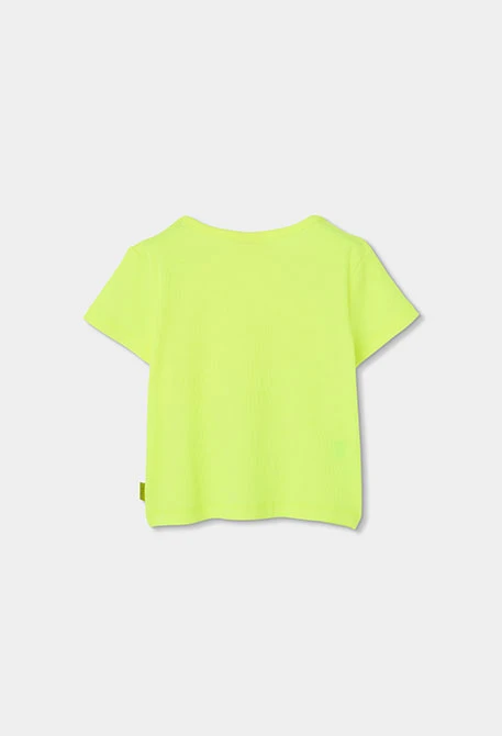 Camiseta niña algodón verde fluor