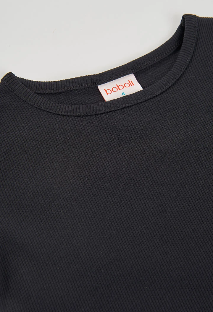 T-shirt fille coton noir