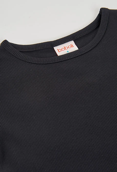 T-shirt fille coton noir