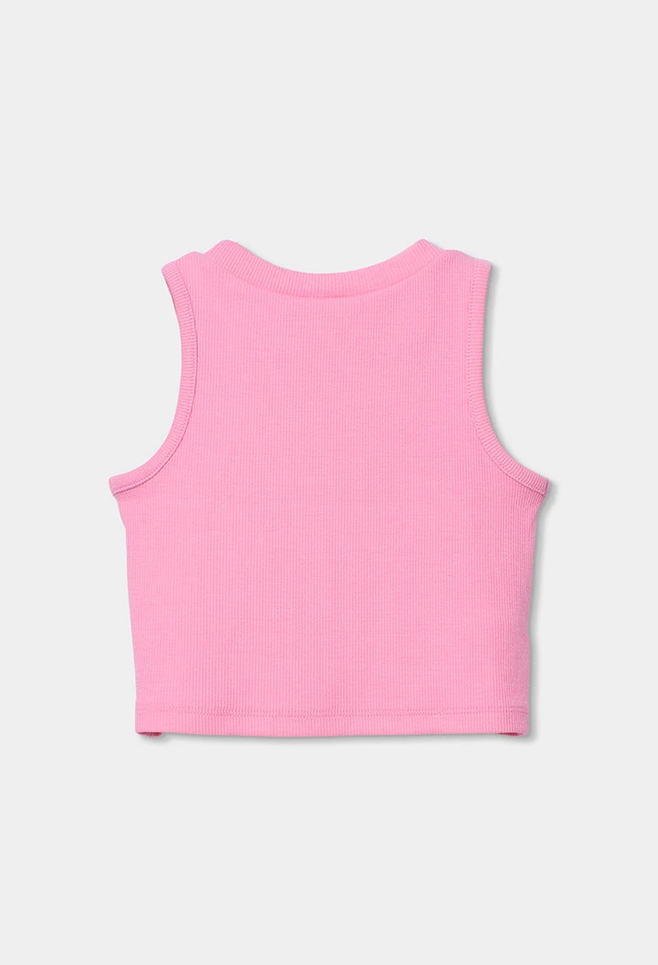Camisola de alças rapariga algodão rosa