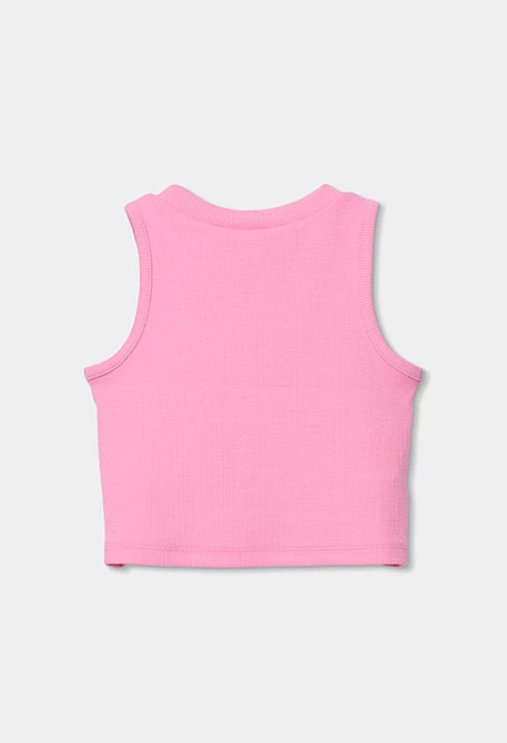 Ärmelloses rosa Baumwoll-T-Shirt für Mädchen