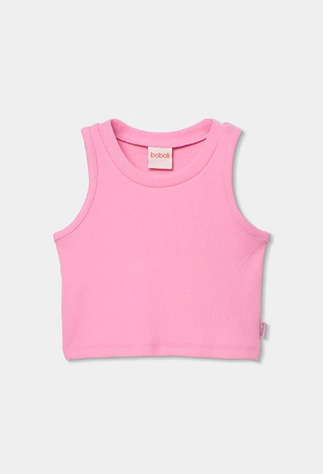 Girl's pink cotton tank top
