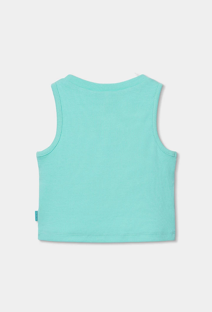 Girls? light blue cotton sleeveless top