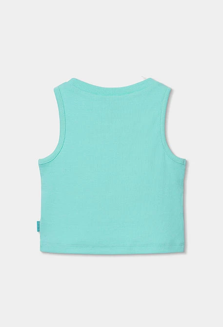 Camiseta tirantes niña algodón azul celeste