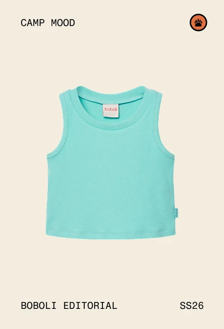 Canotta bambina cotone azzurro cielo