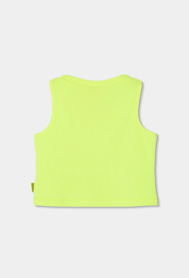 Canottiera bambina cotone verde fluo