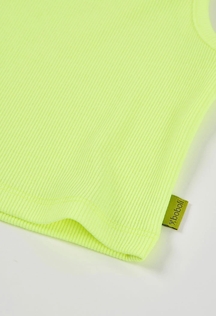 Girl?s fluorescent green cotton tank top