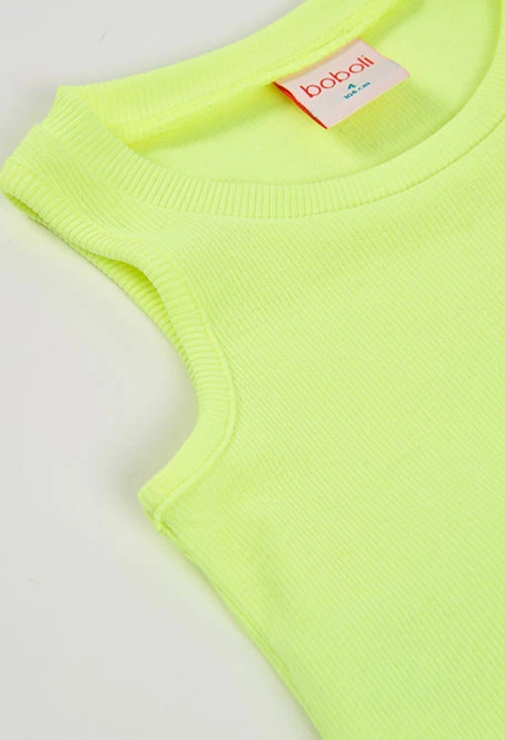Samarreta de tirants nina cotó verd fluor