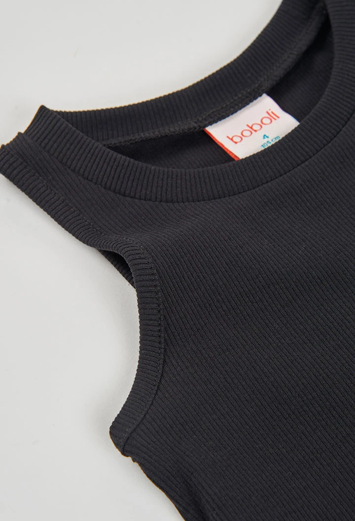 Mädchen Tanktop schwarze Baumwolle