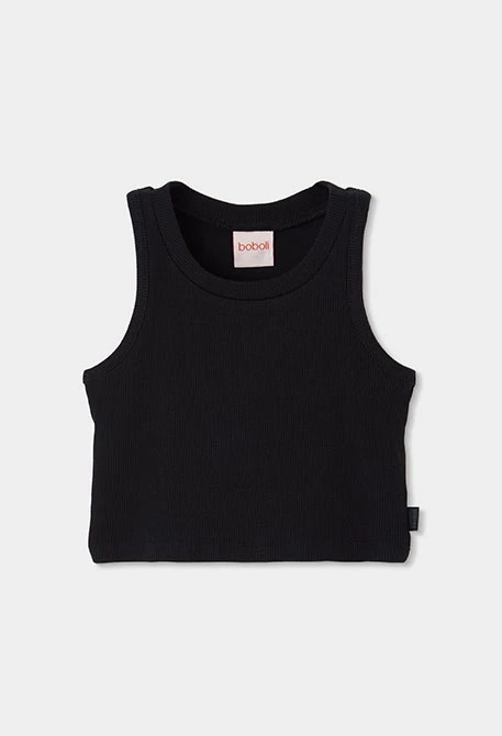 Camisola de alças menina algodão preto